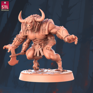 Minotaur Berserker 32mm Resin Tabletop Miniatur – STL Miniatures bei Mines & Dragons