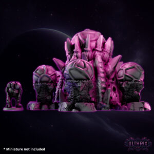 Alien Birthing Pod Ulthrix Hive, 32mm Sci-Fi Terrain unbemalt – Mines & Dragons