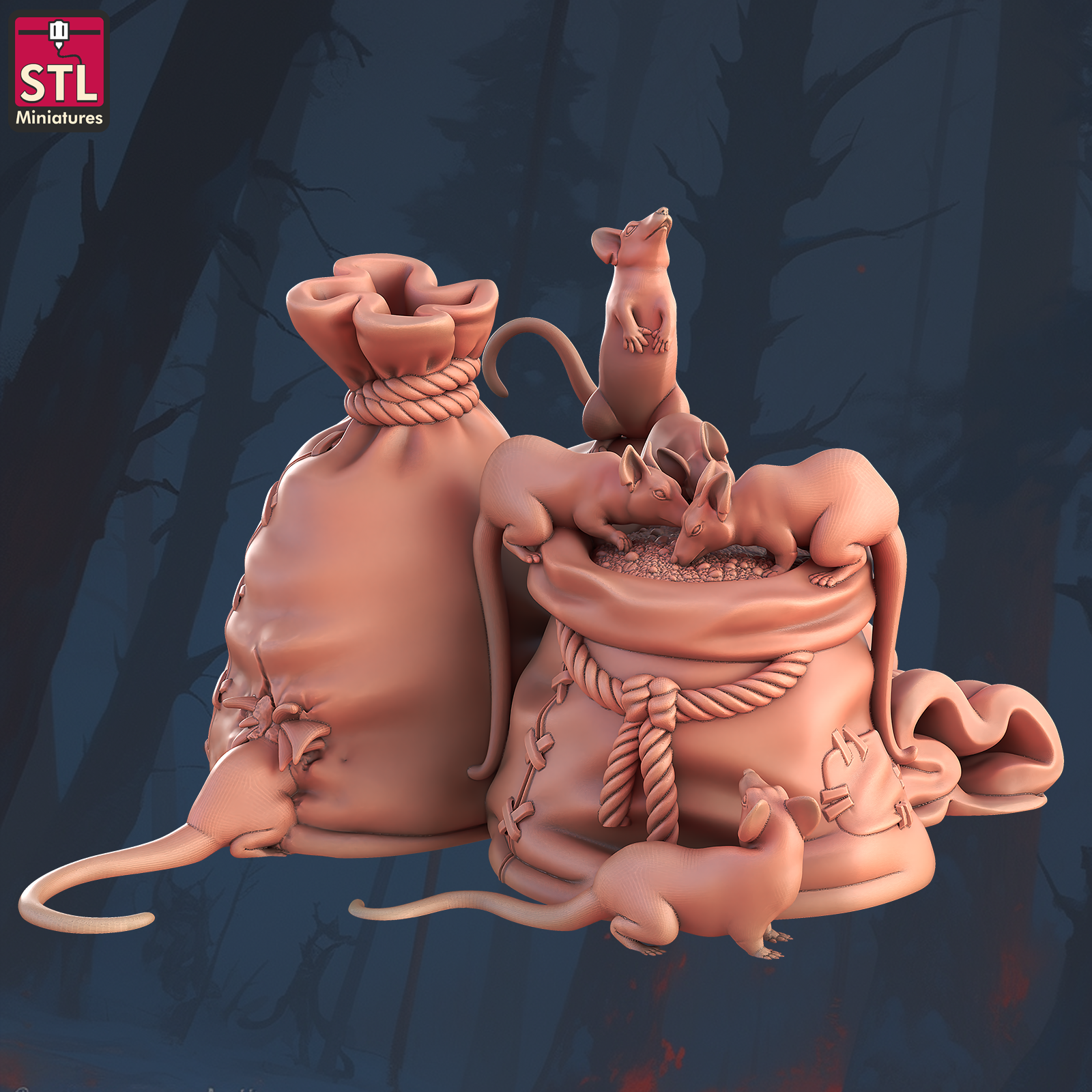 Pest Controller Rats on Sacks